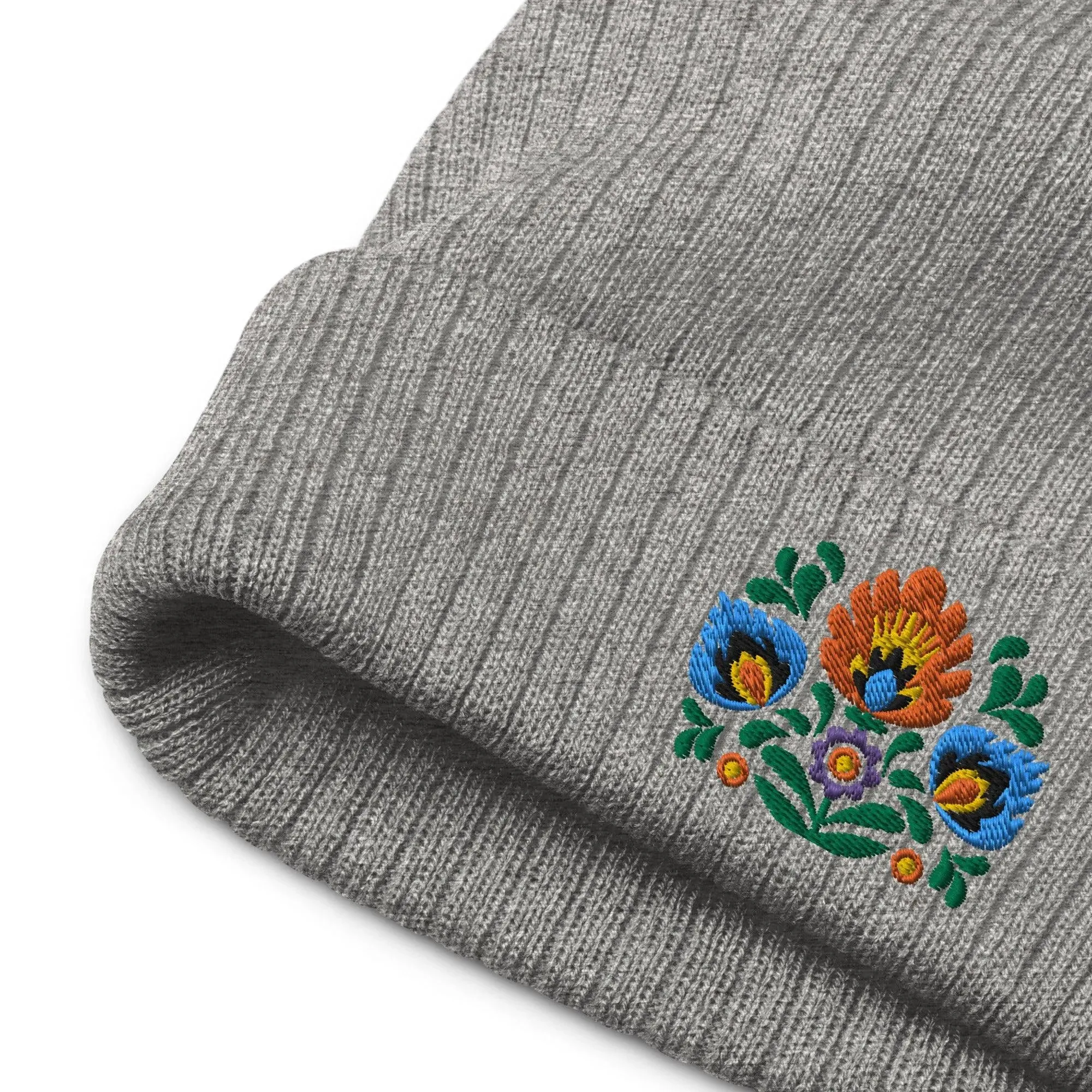 Polish Wycinanki Embroidered Beanie