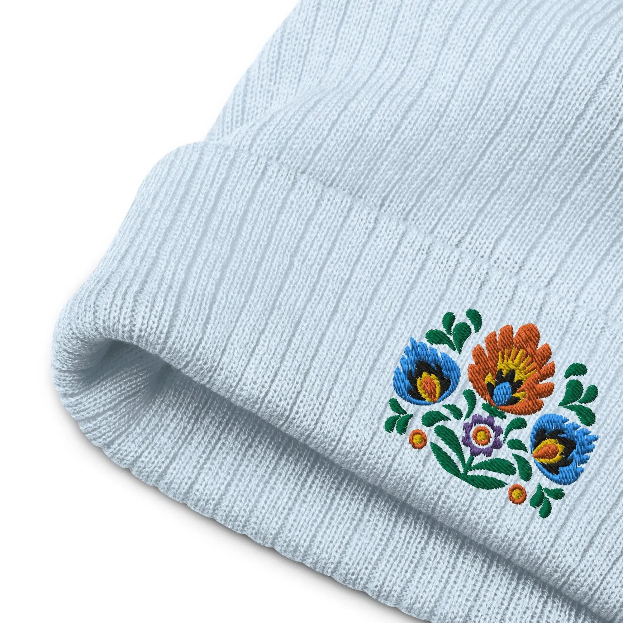 Polish Wycinanki Embroidered Beanie
