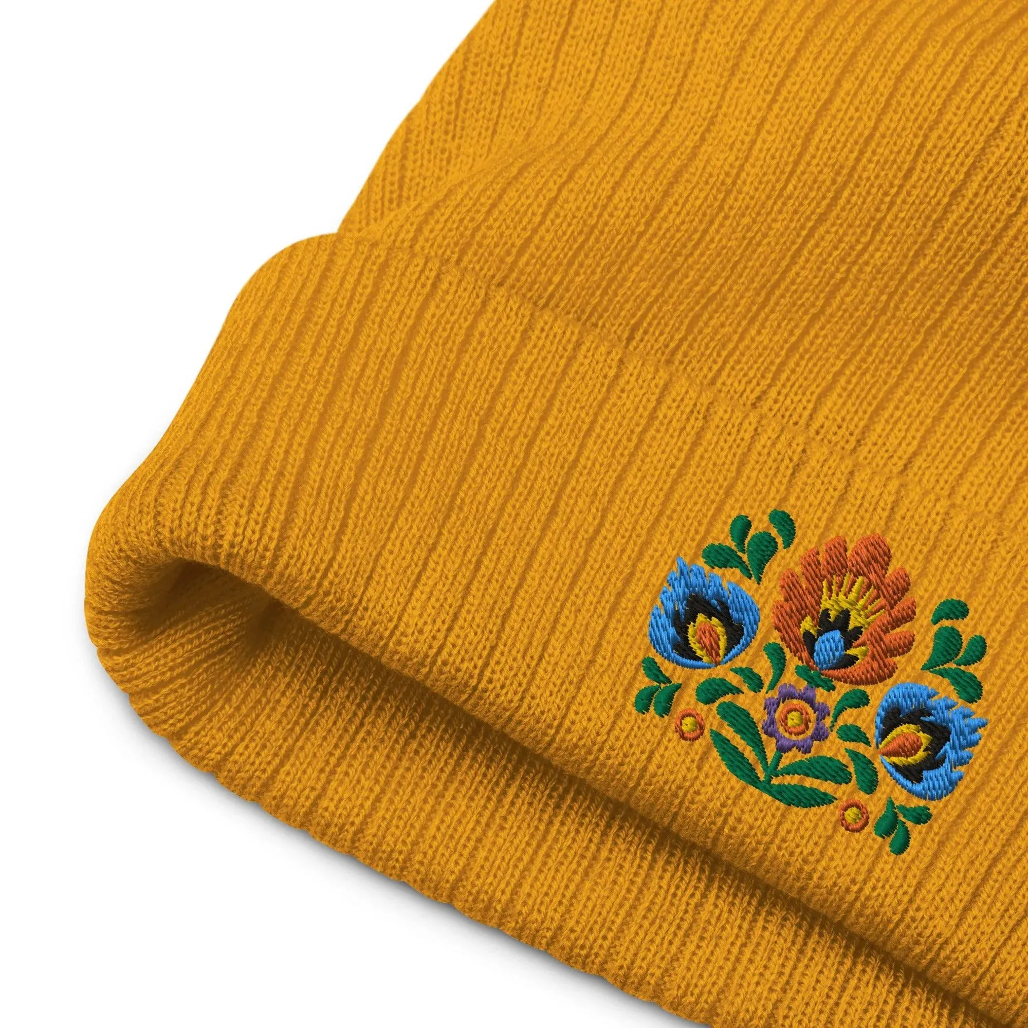 Polish Wycinanki Embroidered Beanie
