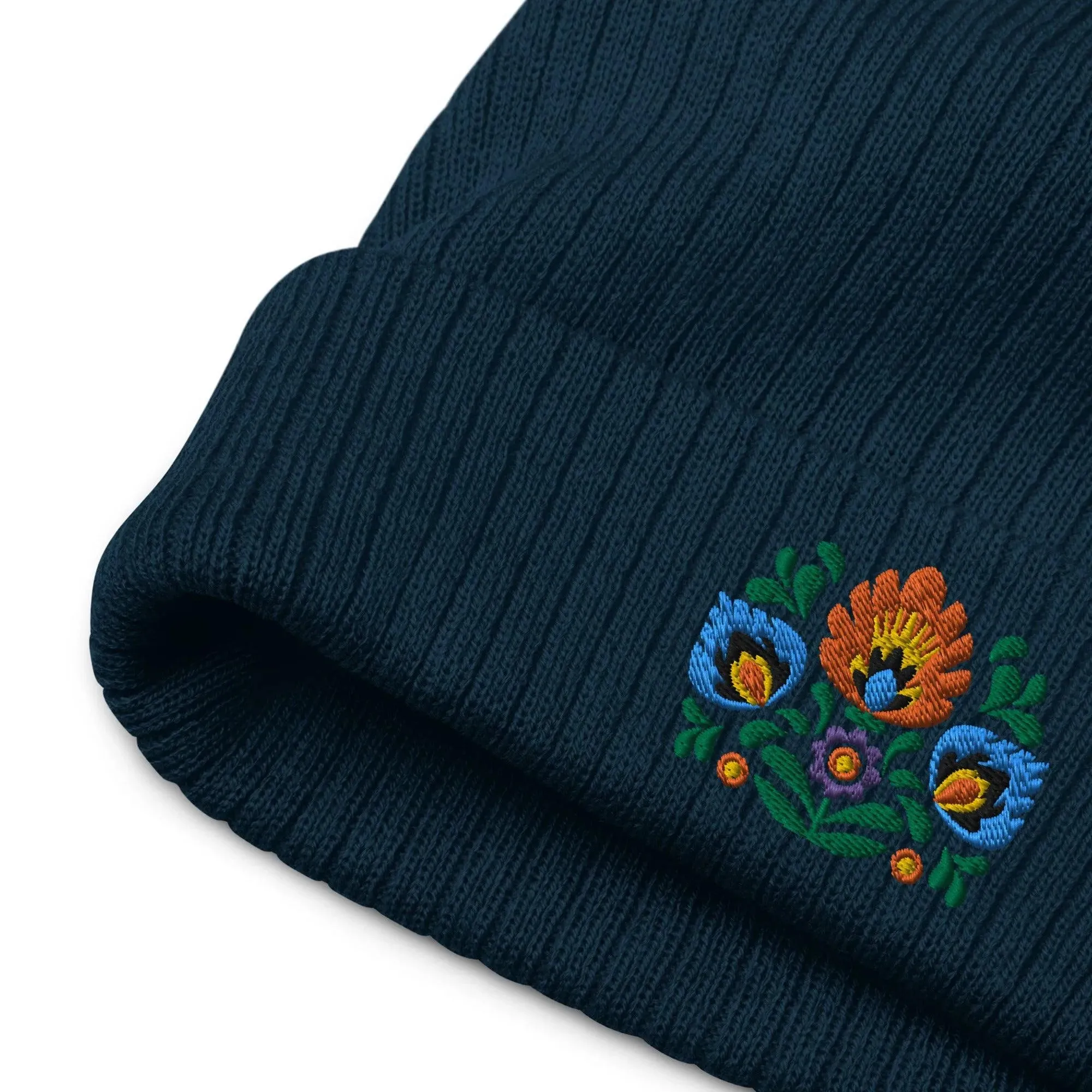 Polish Wycinanki Embroidered Beanie