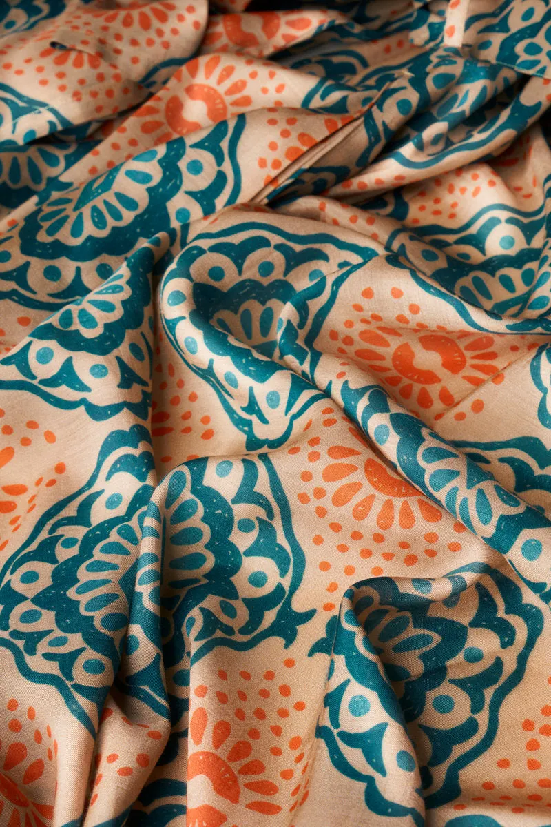 Powder Cream Batik Kimono Jacket