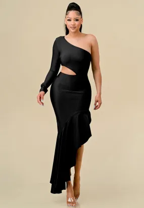 Rachel One-Sleeve Maxi Dress