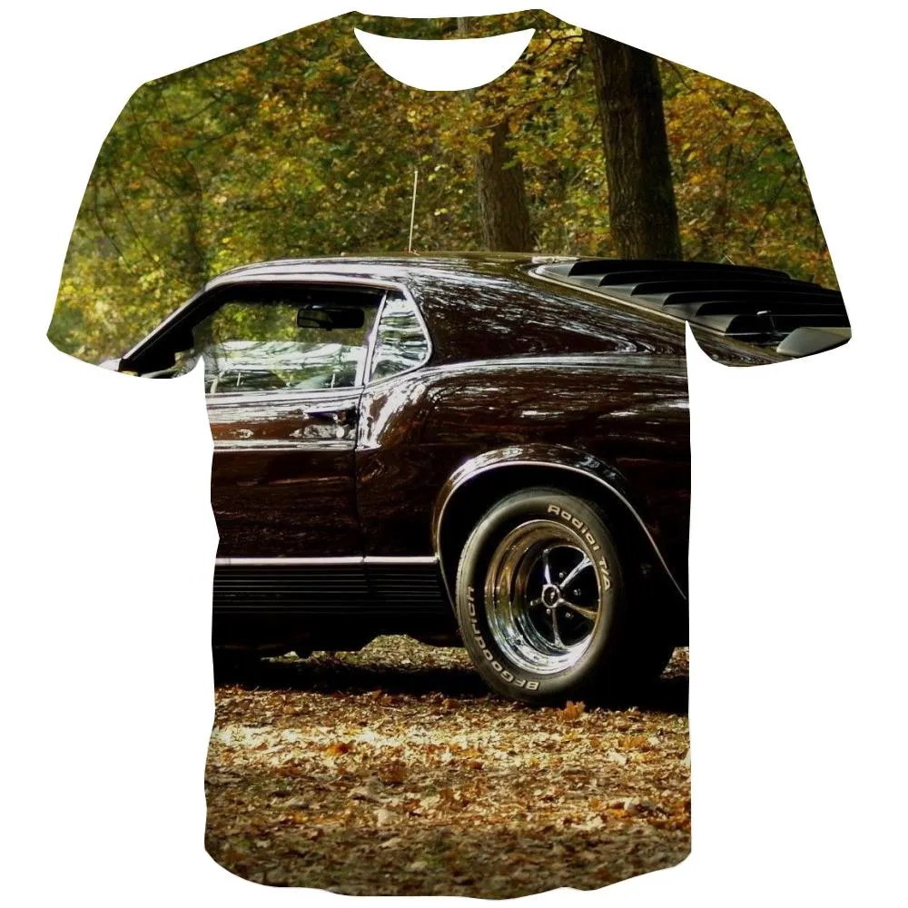 Racing Car T shirts Men Metal T shirts Funny City Tshirts Novelty Gray Tshirts Casual Retro Tshirt Anime