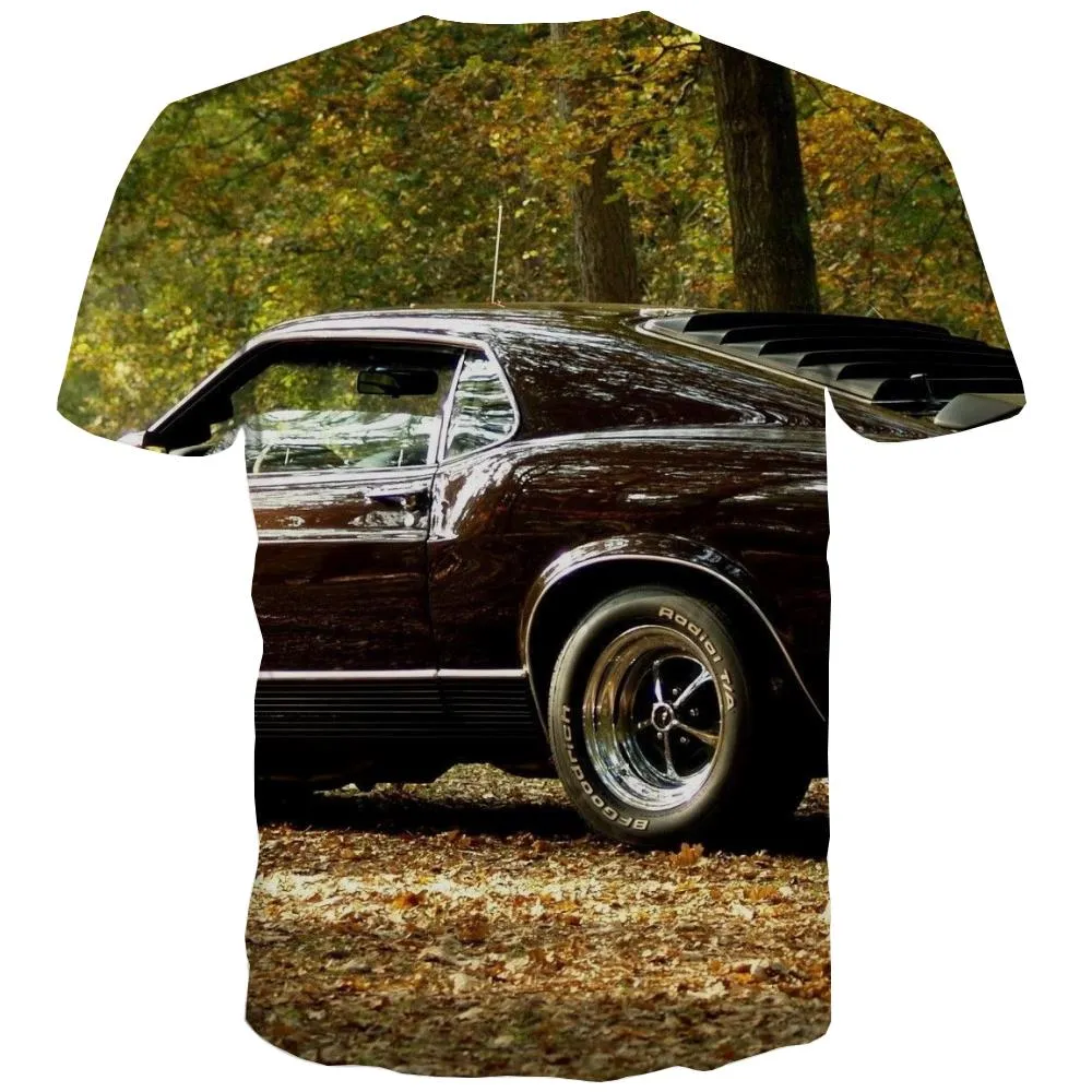 Racing Car T shirts Men Metal T shirts Funny City Tshirts Novelty Gray Tshirts Casual Retro Tshirt Anime