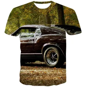 Racing Car T shirts Men Metal T shirts Funny City Tshirts Novelty Gray Tshirts Casual Retro Tshirt Anime