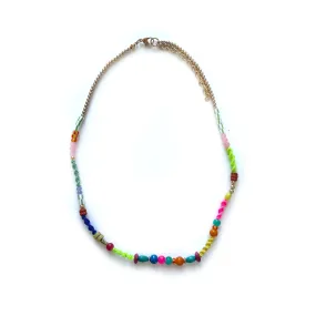 Rainbow Bead Layering Neckace