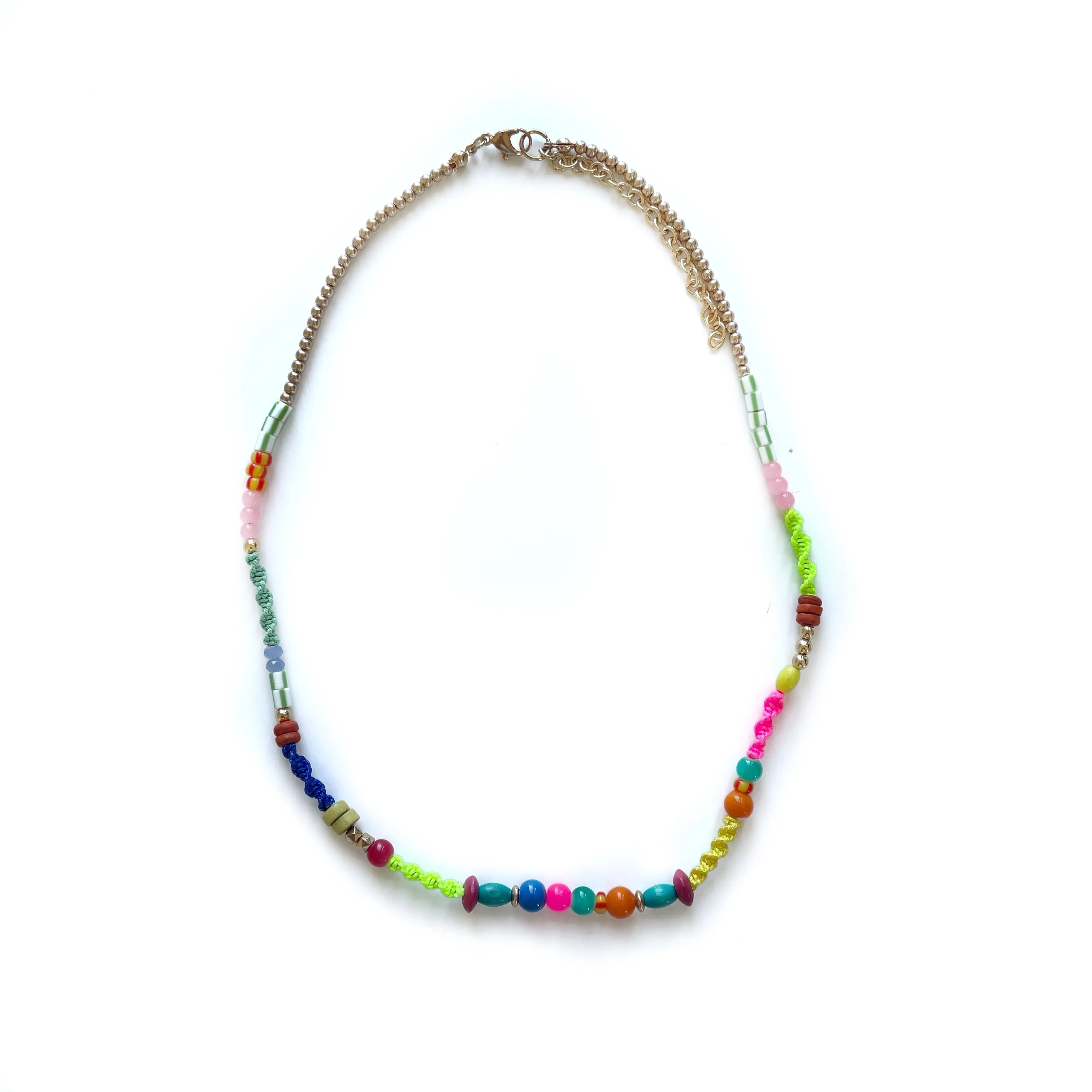 Rainbow Bead Layering Neckace
