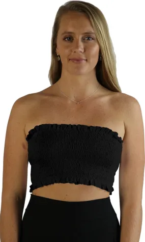Rayon Top Frilled Boob Tube Plain, More Colours