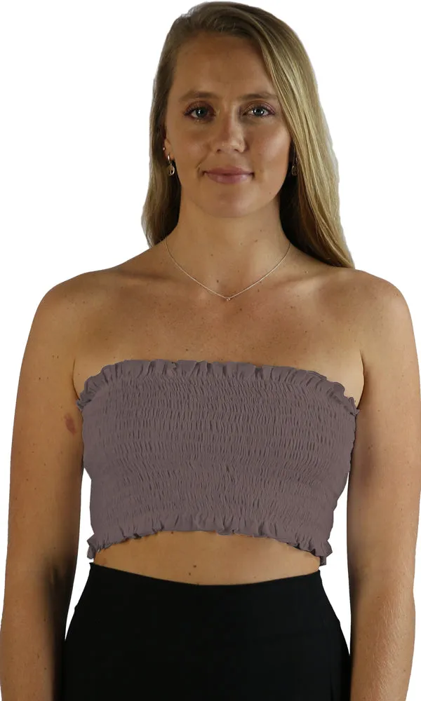 Rayon Top Frilled Boob Tube Plain, More Colours