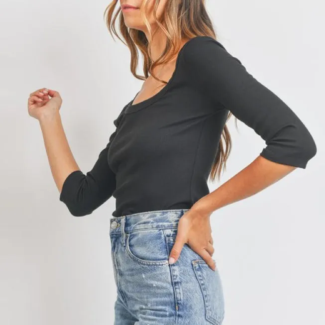Ribbed Knit Basic Top