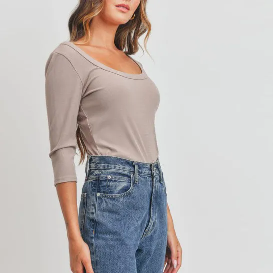 Ribbed Knit Basic Top
