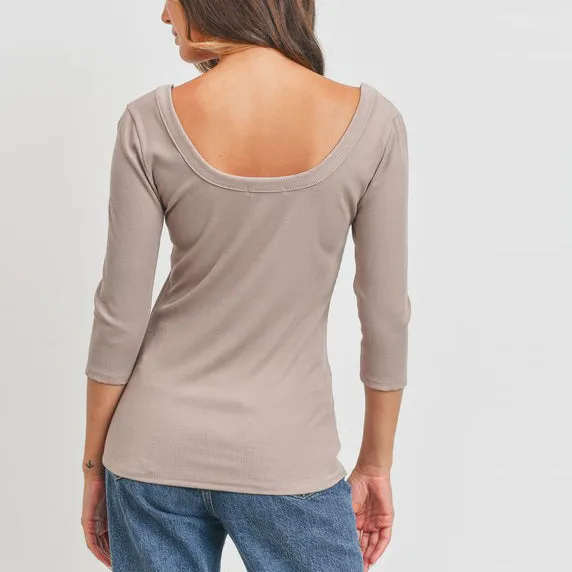 Ribbed Knit Basic Top