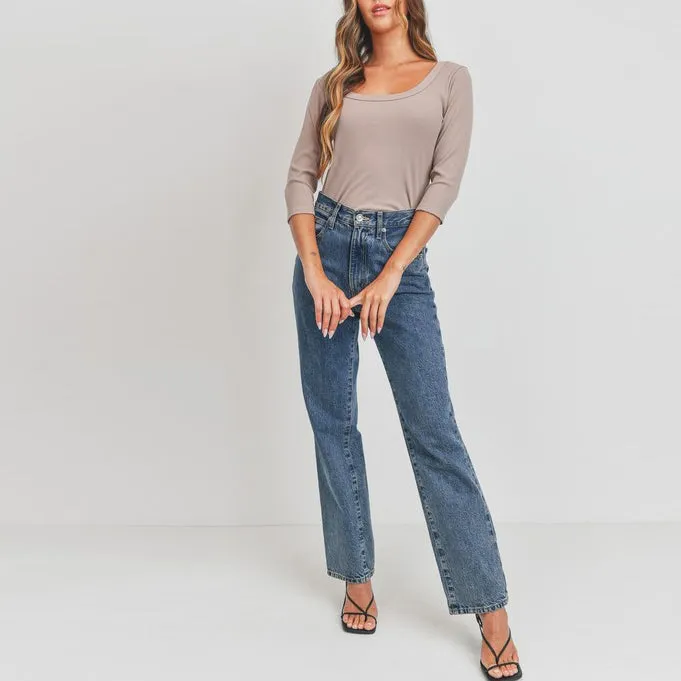 Ribbed Knit Basic Top