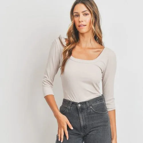 Ribbed Knit Basic Top