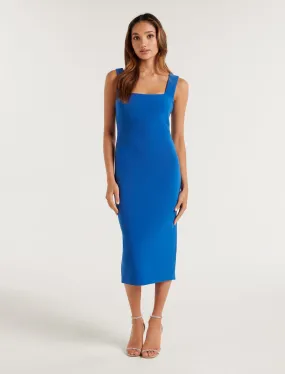 Rita Petite Square Neck Bodycon Midi Dress