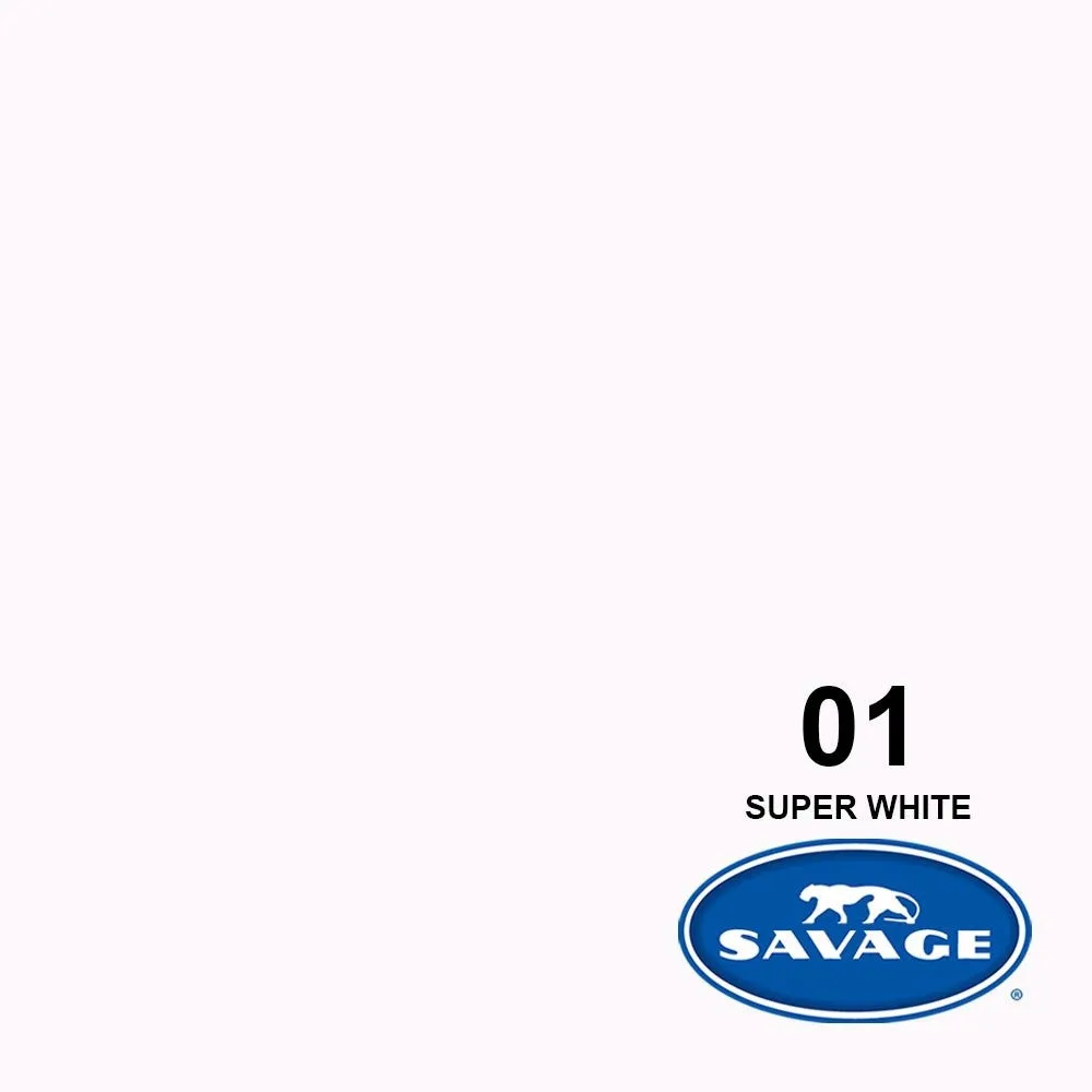Savage Super White 01 Full Length Paper Roll Backdrop (2.71 x 11M)
