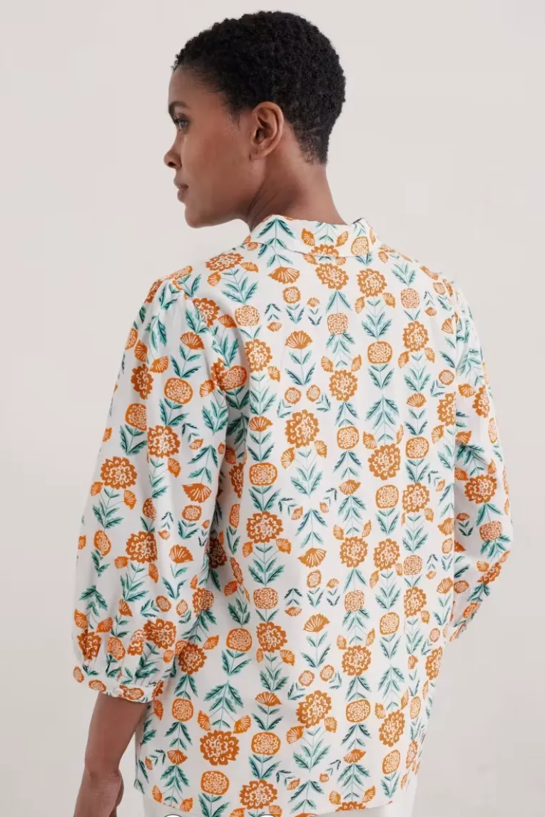 Seasalt Hope Cottage Blouse- Marigold Woodblock Chalk
