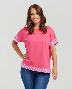Seduce Luna Top - Pink Check