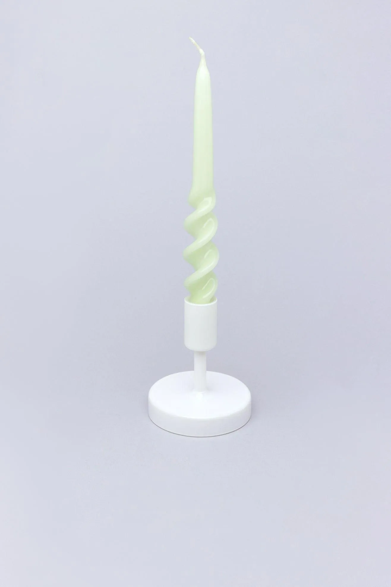 Set Of Two Pastel Green Hand Dipped Dinner Candles
