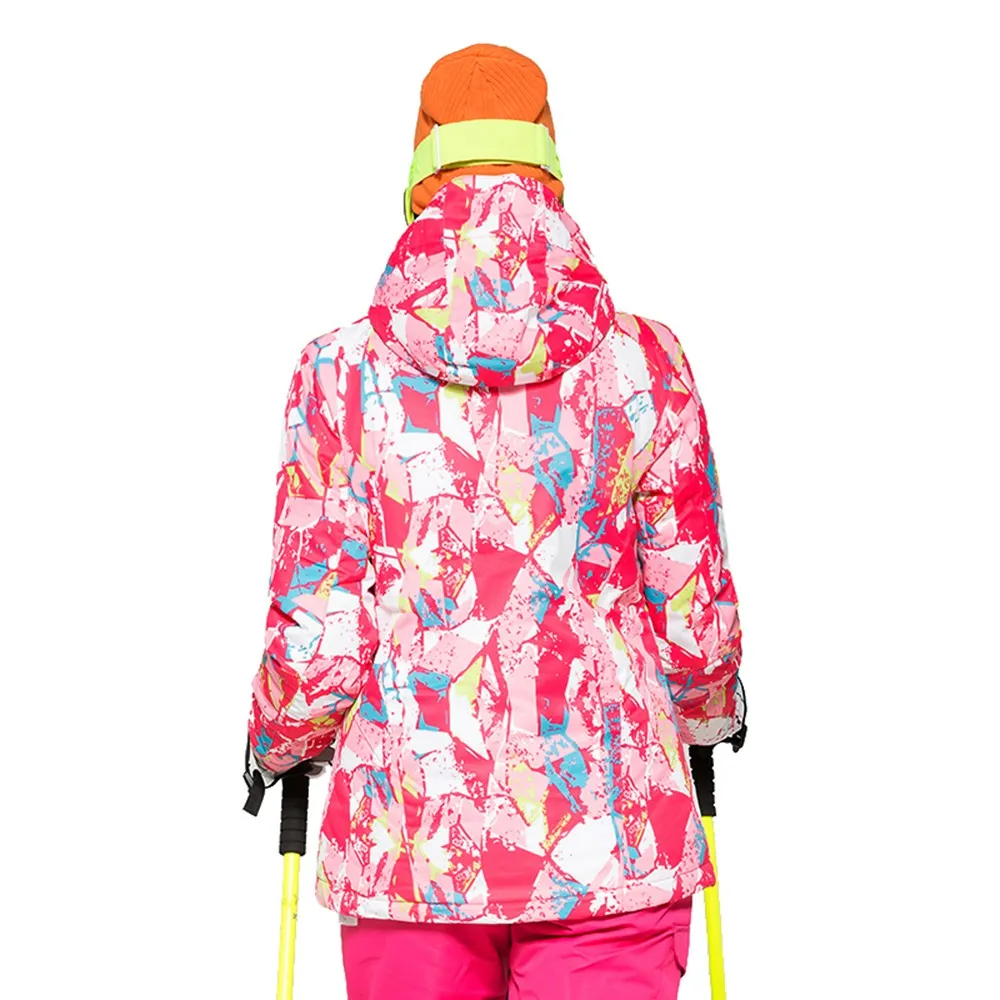Sidiou Group Women Hooded Windproof Ski Jacket Breathable Waterproof Sports Skiing Snowboard Jacket