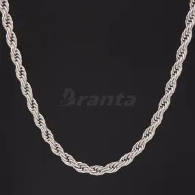 Silver Stainless Steel Rope Chain For Men ( 21.5 Inch)