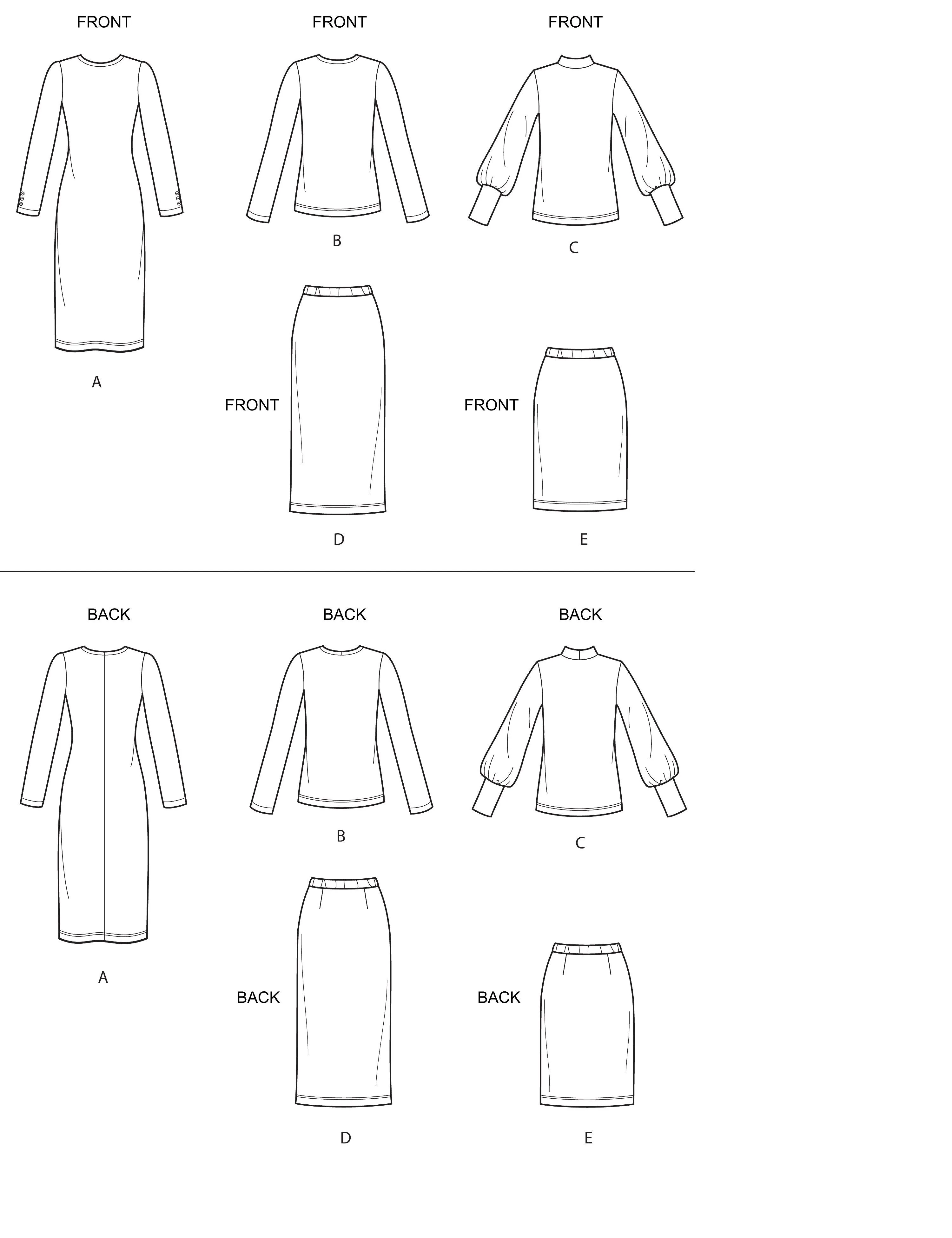 Simplicity Sewing Pattern 8982 Knit Dress, Tops, Skirts