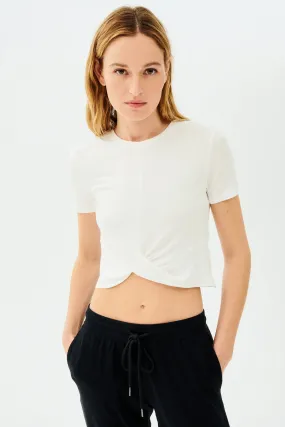 Splits59 Women's Daisy Jersey Cropped Tee - Ivory