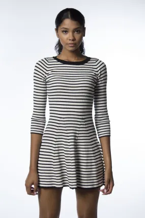 Sporty Stripe Skater Sweater Dress-333