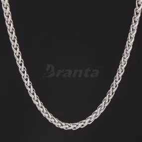 Stainless Steel Twisted Necklace Chain for Men (21.5 Inch)