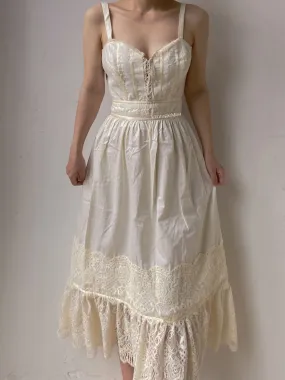 Strap Corset Dress with Lace Splicing