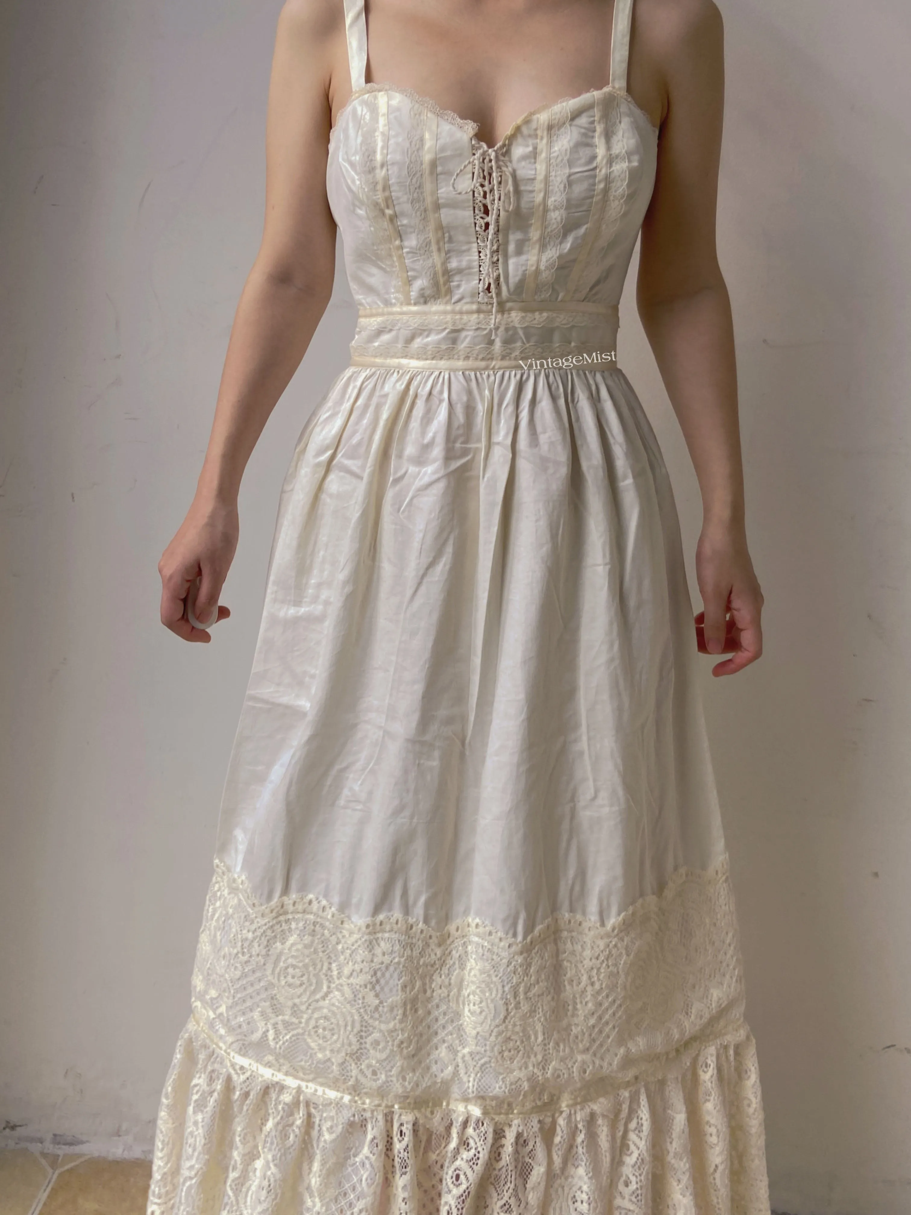 Strap Corset Dress with Lace Splicing