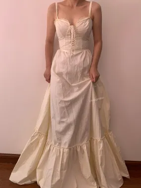 Strap Ruffle Corset Maxi Dress
