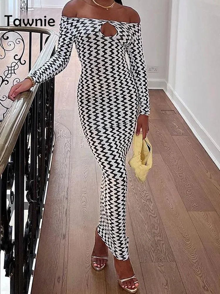 Striped Print Dress Women