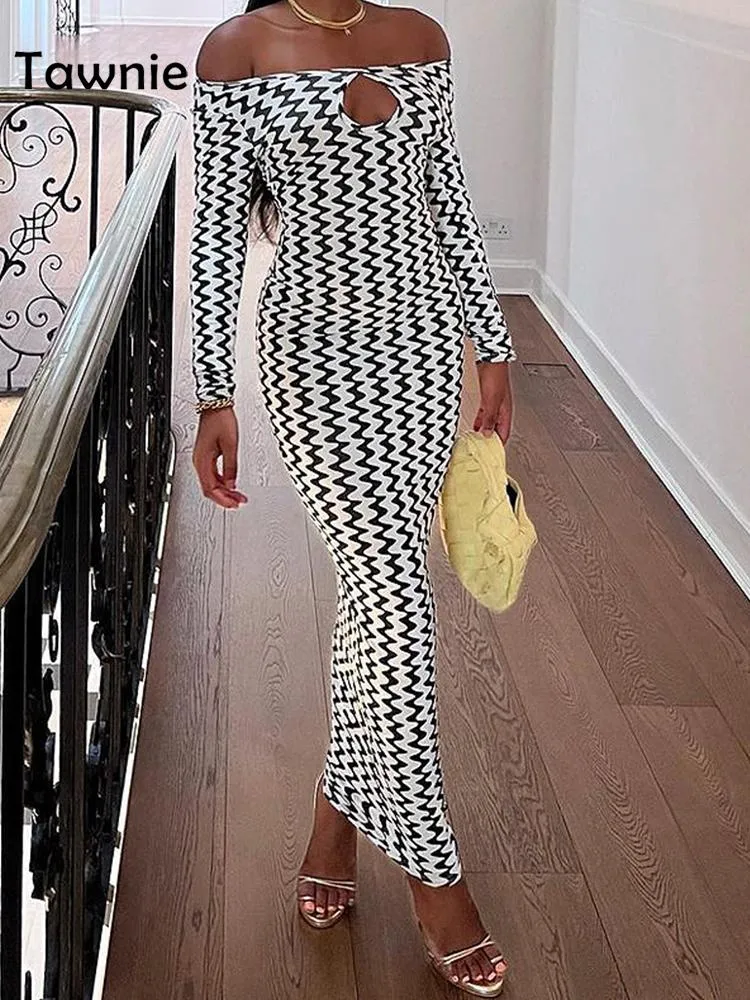 Striped Print Dress Women
