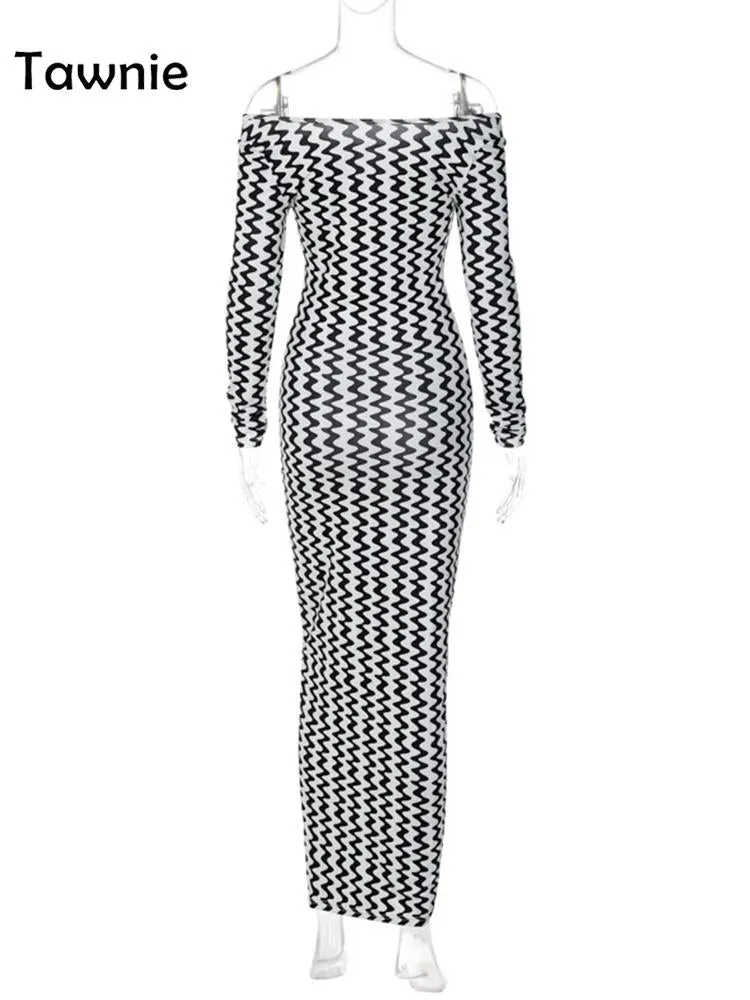 Striped Print Dress Women
