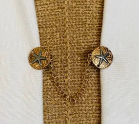 Sweater Clips Copper Silver Sand Dollar Sweater Clip Cardigan Clasp Chained Dress Clip Sweater Guard Gifts for Her by Fabulici
