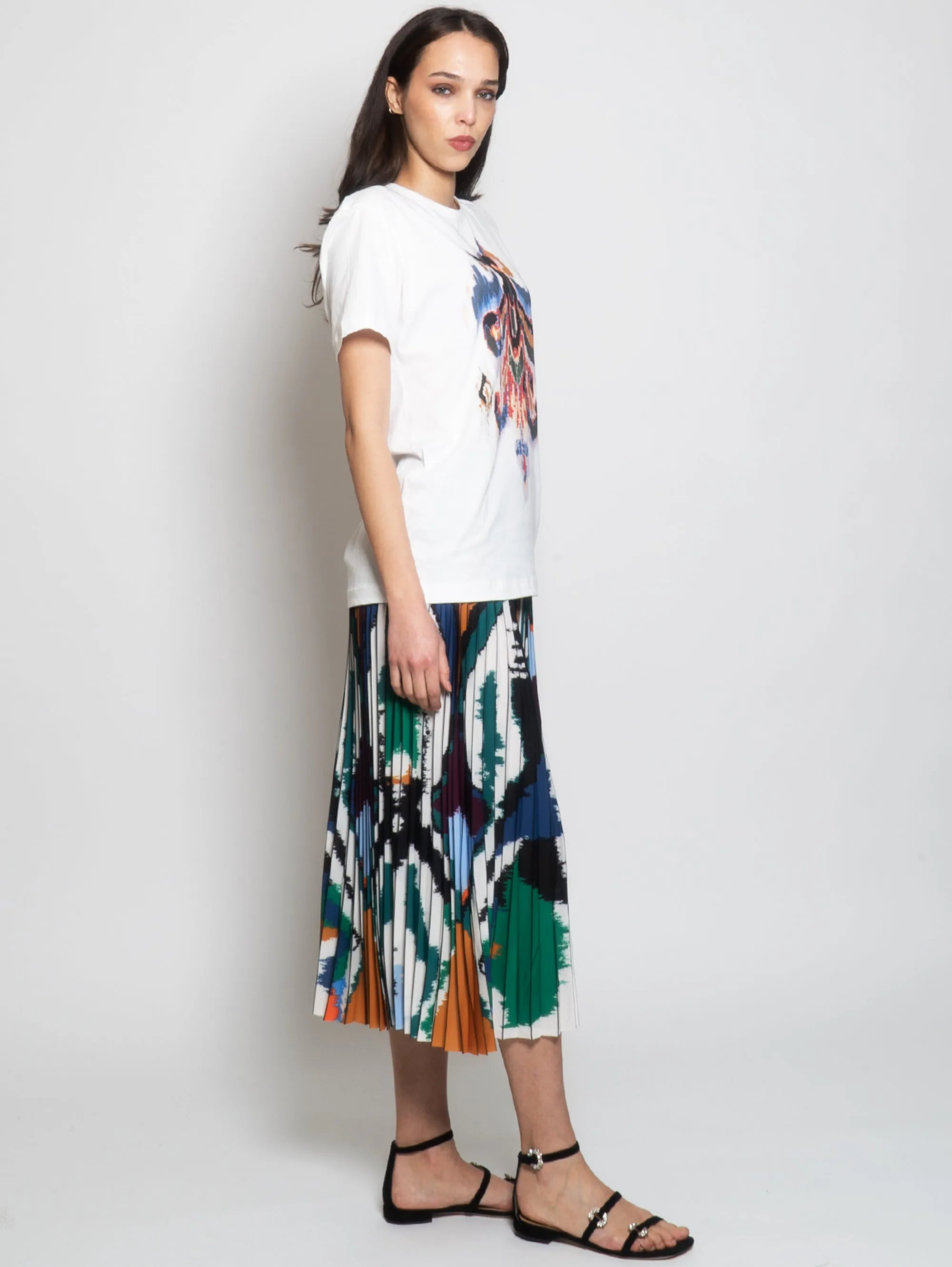 T-shirt con Stampa Frontale Bianco