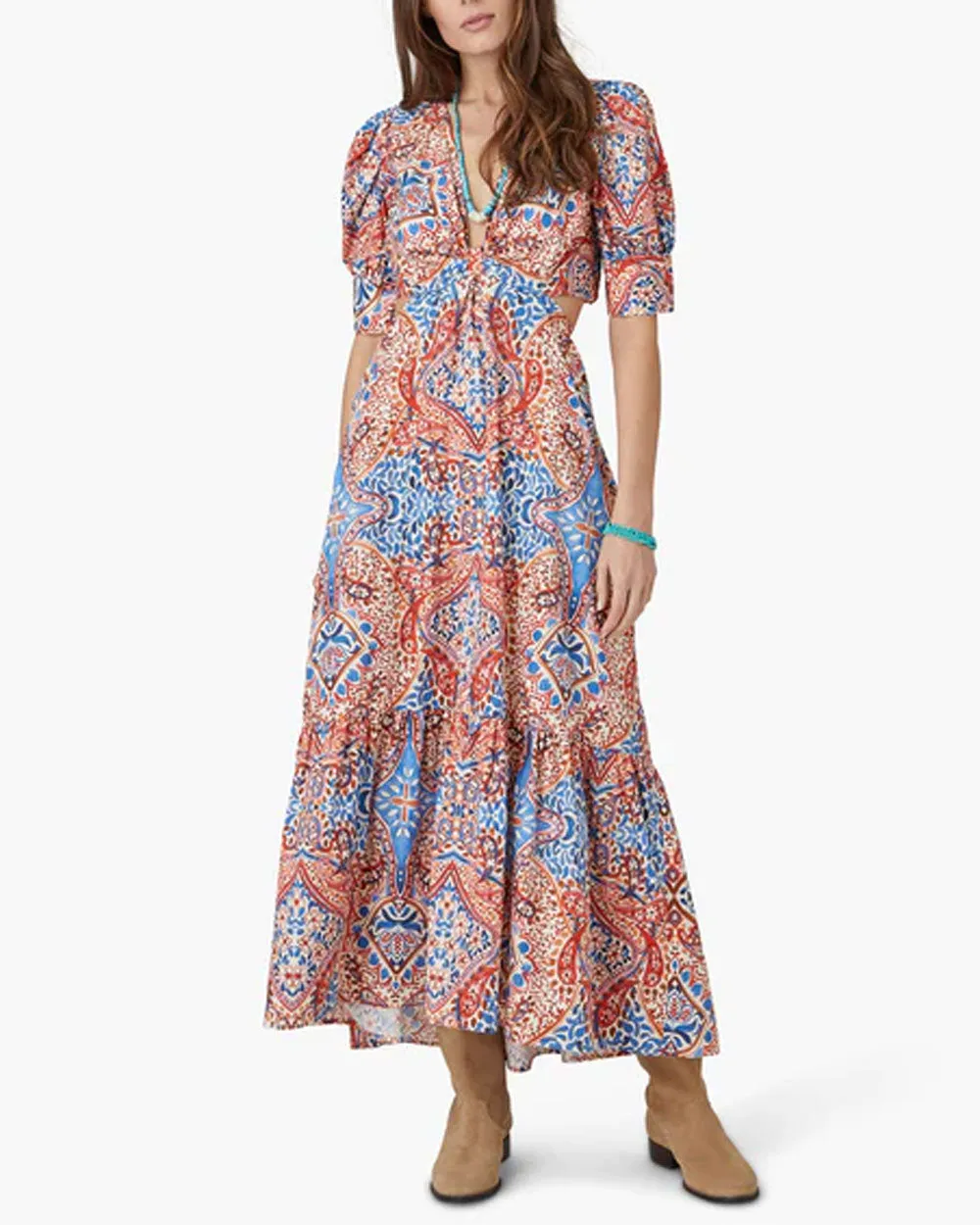 Terra Mosaic Alexi Cutout Midi Dress