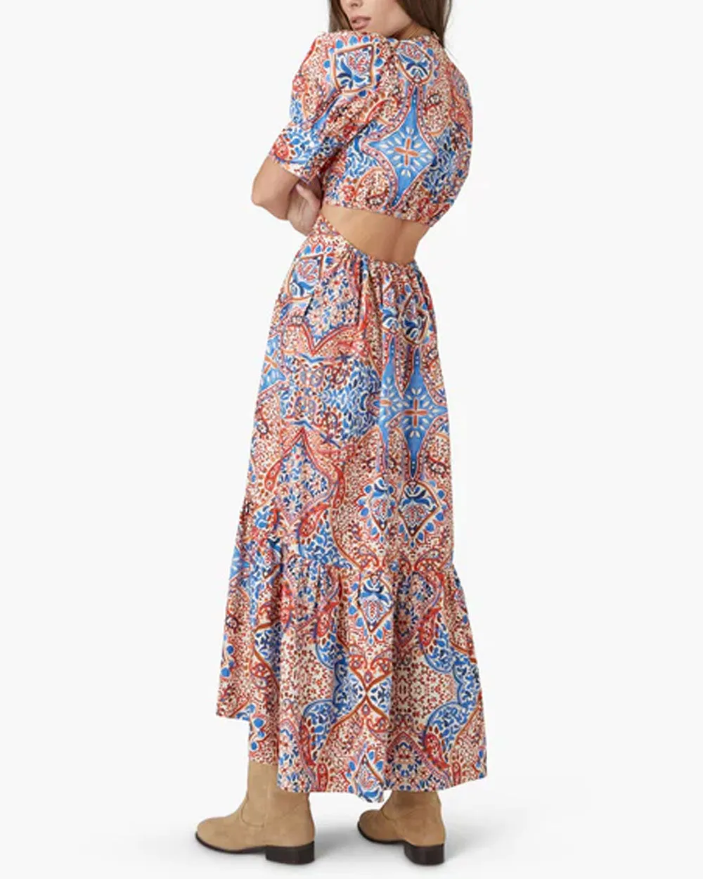 Terra Mosaic Alexi Cutout Midi Dress