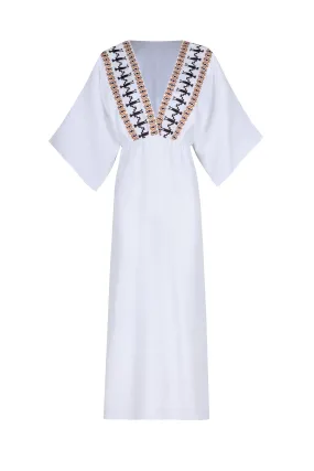 Topacio Linen Tunic  / White Embroidered