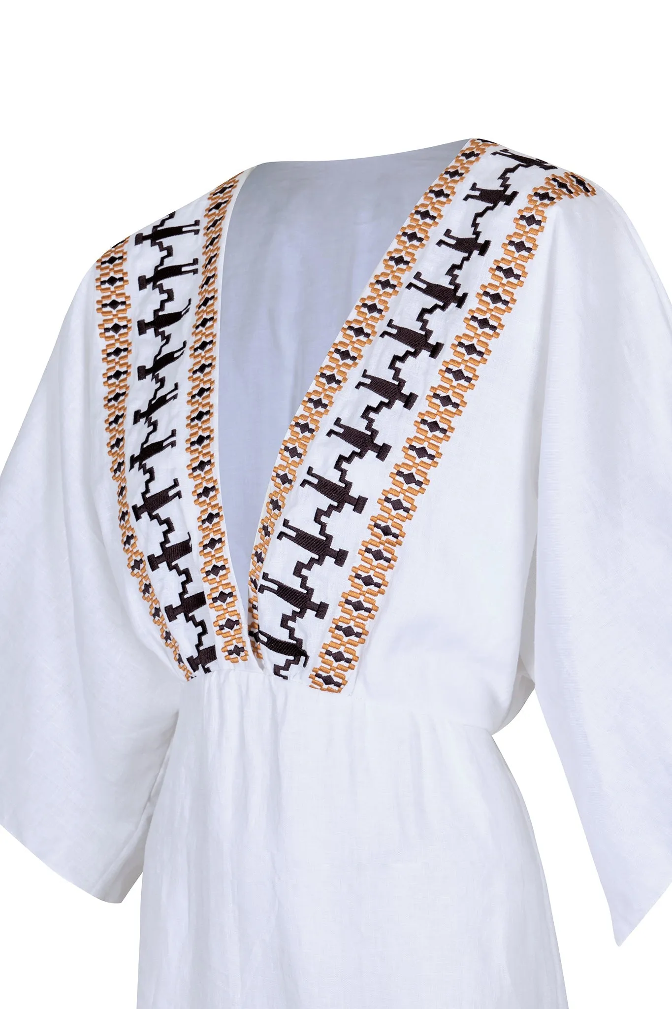 Topacio Linen Tunic  / White Embroidered