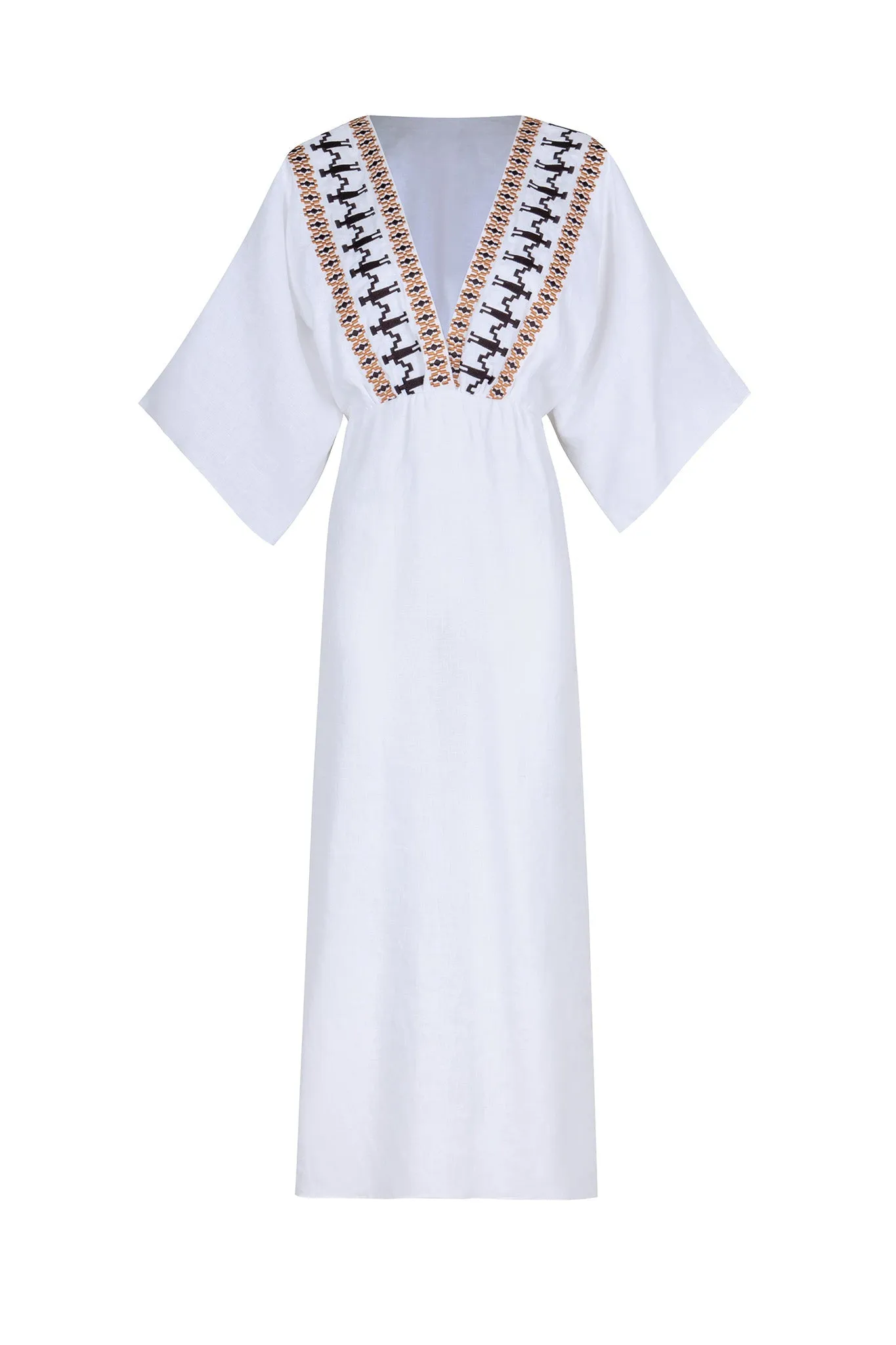 Topacio Linen Tunic  / White Embroidered