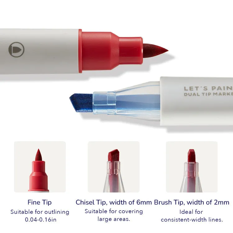 Translucent Dual Tip Markers: 6 Colours