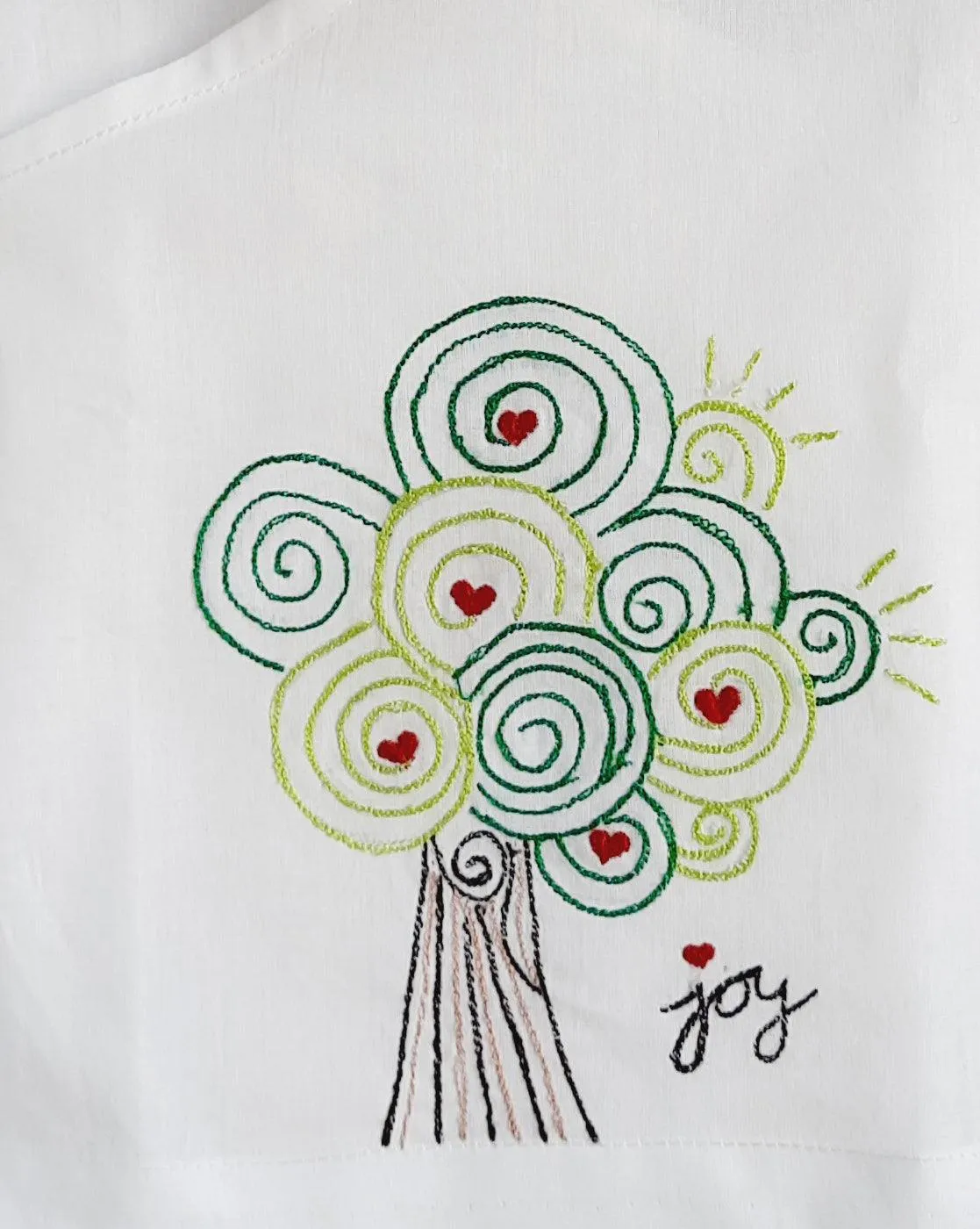 Tree- Organic Cotton Sleevelesss EmbroideredUnisex  Baby Jhabla