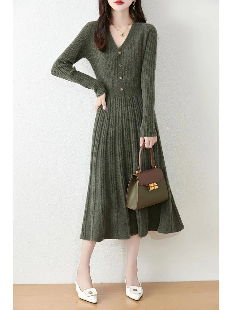 Trendy Wool Knitted Long Maxi Dress