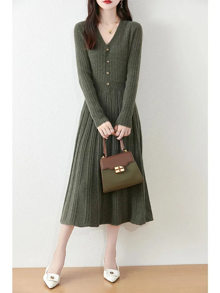 Trendy Wool Knitted Long Maxi Dress