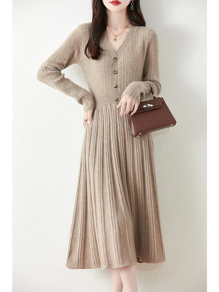 Trendy Wool Knitted Long Maxi Dress