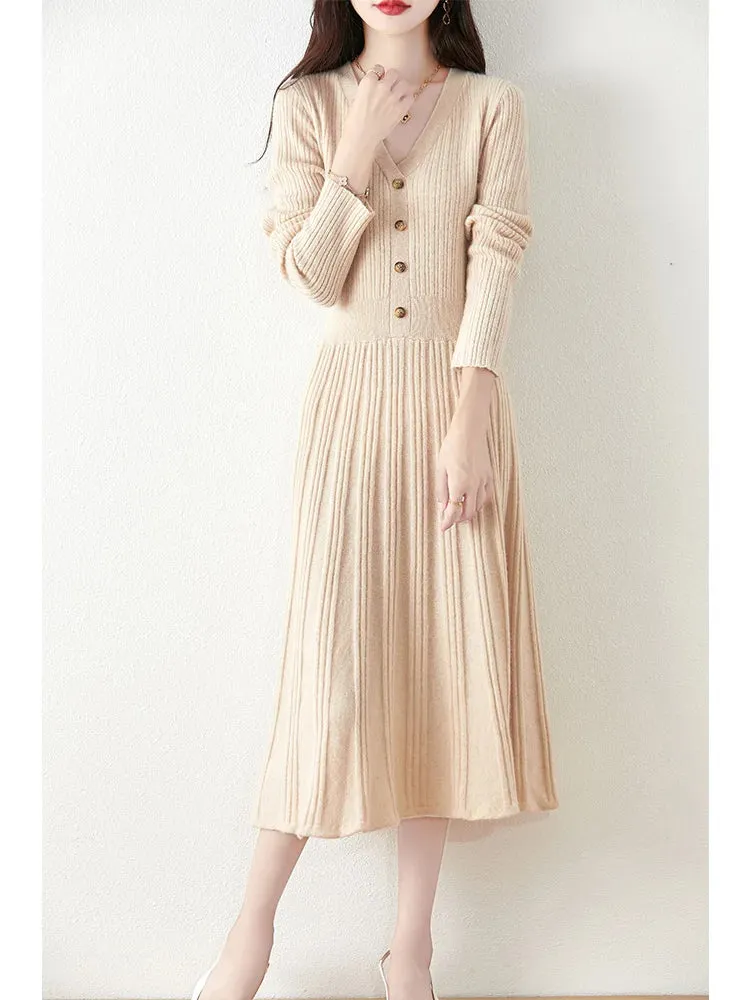 Trendy Wool Knitted Long Maxi Dress