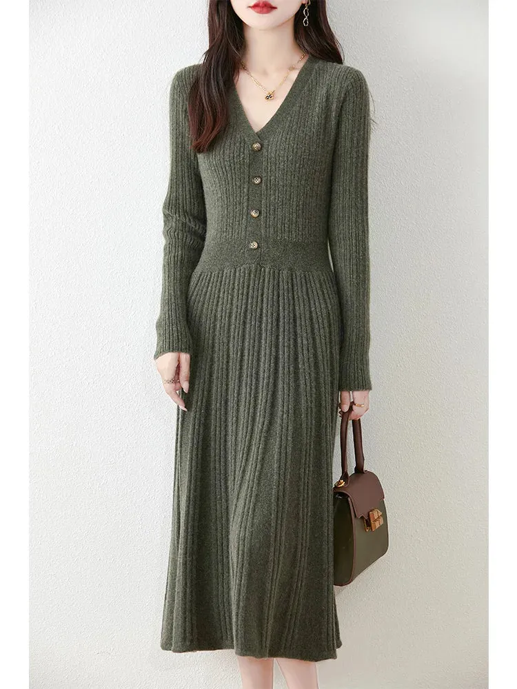 Trendy Wool Knitted Long Maxi Dress