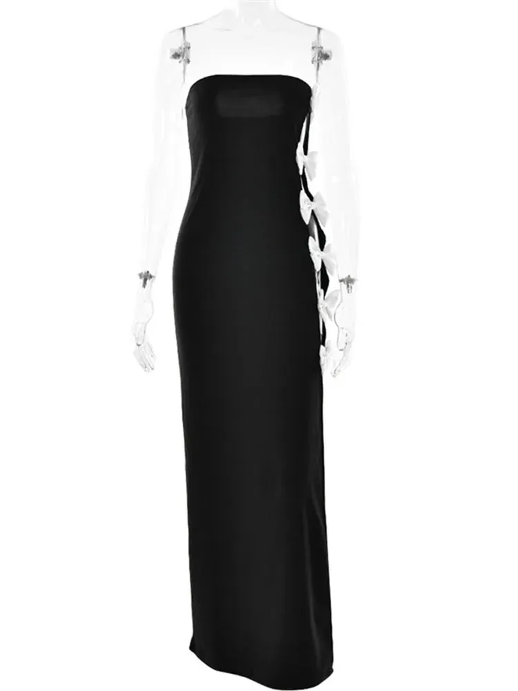 Valentinos Sexy Strapless Cute Bow Maxi Dress